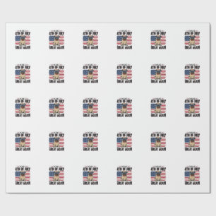 4th of July Pug Patriotic Vintage Shirt Design_1 Wrapping Paper