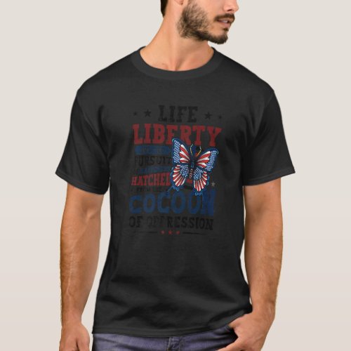 4th Of July Pursuit Of Happiness American Flag But T_Shirt