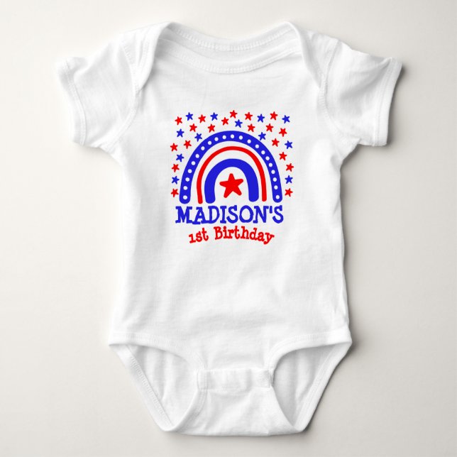 4th of July Rainbow Baby Bodysuit (Front)
