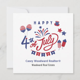 4th of July Real Estate Referral Marketing Budget Note Card