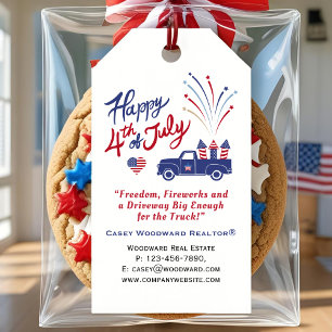 4th of July Real Estate Summer Pop By Editable Gift Tags