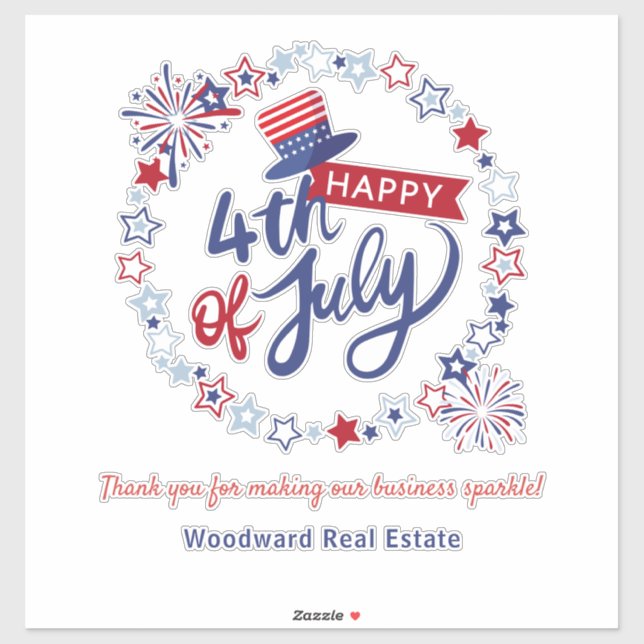 4th of July | Realtor Brand Awareness Promotional  Sticker (Sheet)