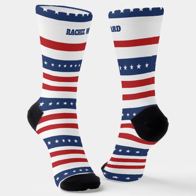 4th of July Red and Blue Socks (Angled)