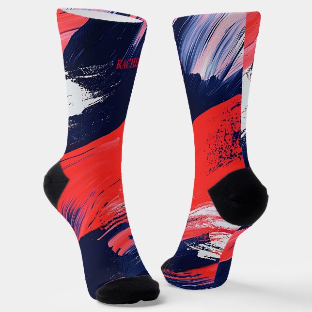 4th of July Red and Blue Socks (Angled)