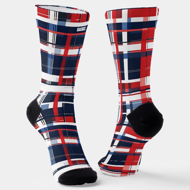 4th of July Red and Blue Socks (Angled)