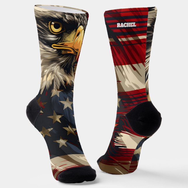 4th of July Red and Blue Socks (Angled)