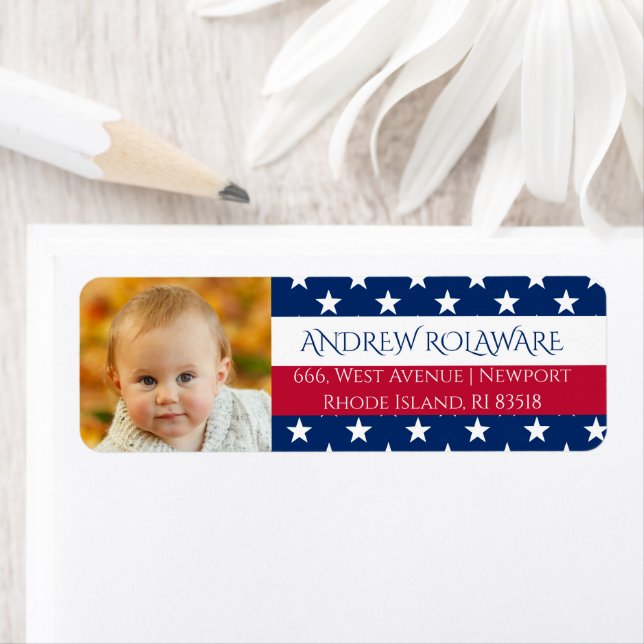 4th of July | Red White and Blue | 1st Birthday Label (Insitu)