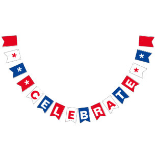 4th of July Red White And Blue Celebrate Party Bunting Flags