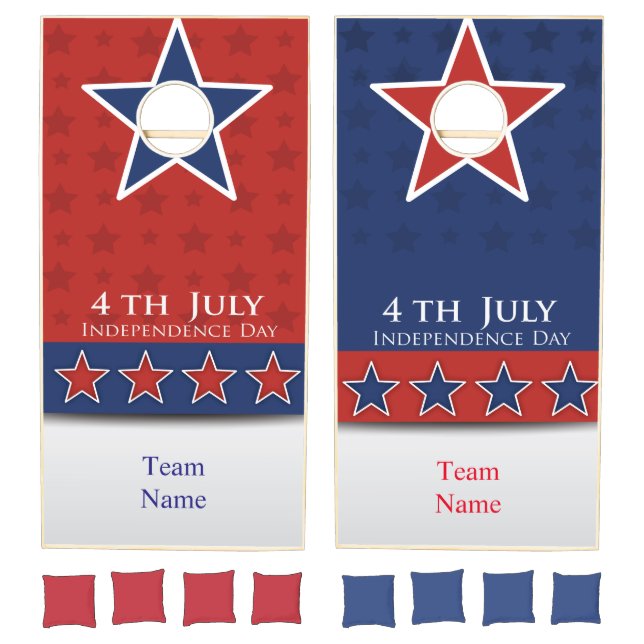 4th of July, Red White and Blue Cornhole Game (Set)