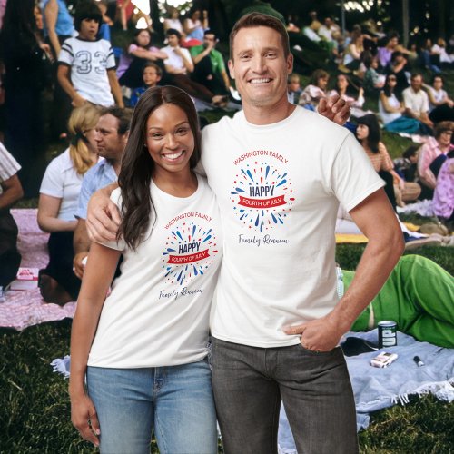 4th of July Red White and Blue Family Reunion  T_Shirt