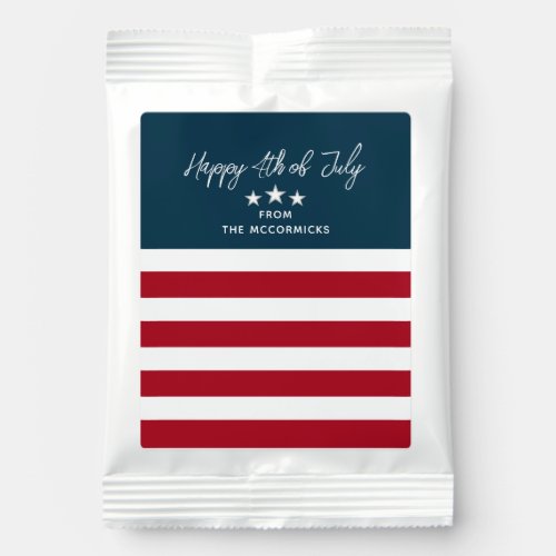 4th of July Red White And Blue Patriotic Monogram Lemonade Drink Mix