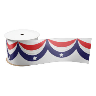 4th of July Red White and Blue Satin Ribbon