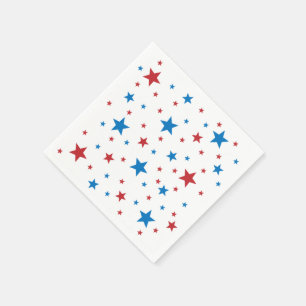 4th of July, Red White and Blue Stars,  Napkins