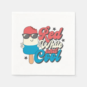 4th Of July Red White And Cool Popsicles Napkins