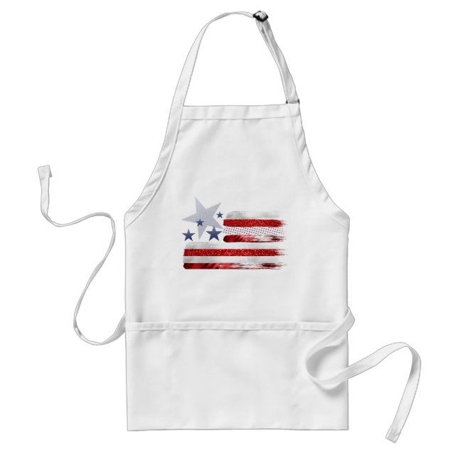 4th of July, red, white, blue apron  (Front)
