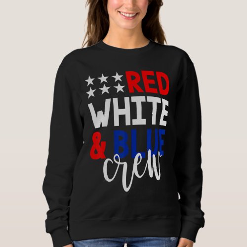 4th Of July Red White Blue Crew Sweatshirt