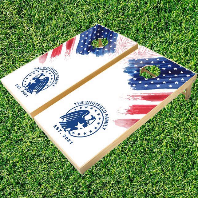 4th of July Red White Blue Family  Cornhole Set (4th of July Red White Blue Family Cornhole Set)