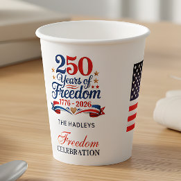 4th of July Red White Blue Fireworks Paper Cups