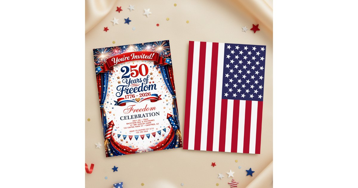 4th of July Red White Blue Fireworks Party Invitation | Zazzle