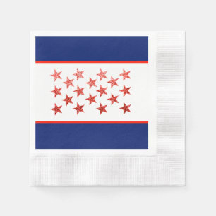 4th of July red, white, blue, flag, stars, Napkins