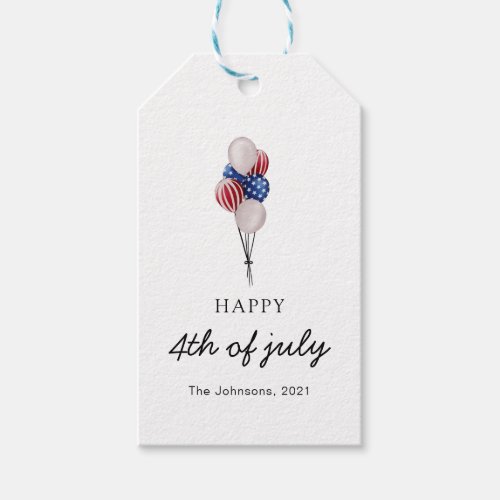 4th of July Red White Blue Independence Day USA  Gift Tags