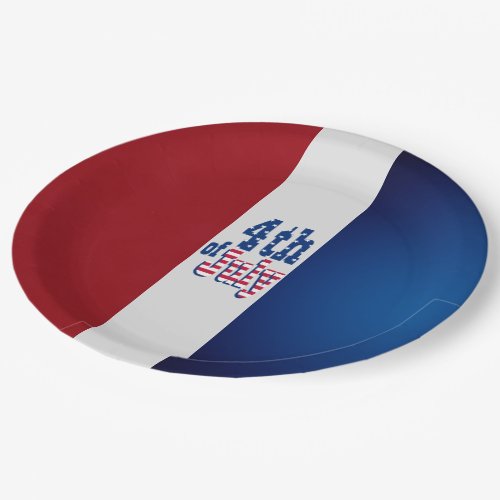 4th of July Red White  Blue Paper Plates
