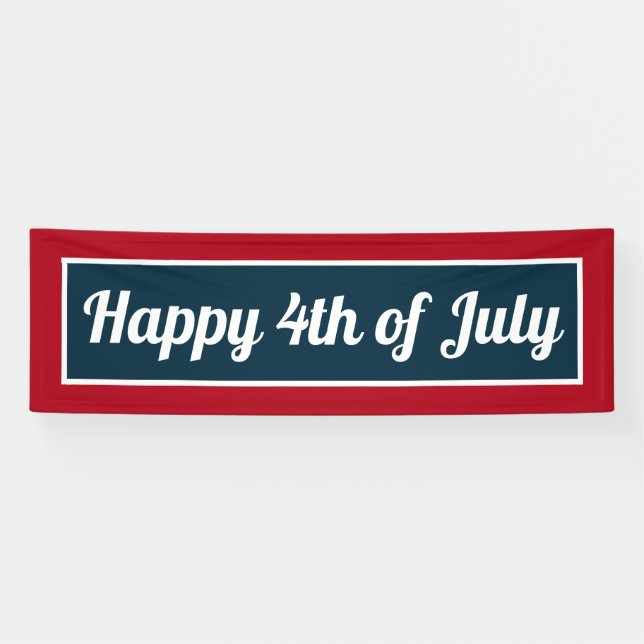 4th of July Red White Blue Party Banner (Horizontal)