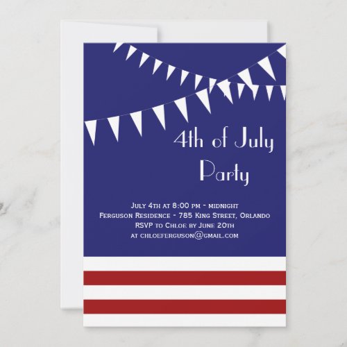 4th of July Red, White &amp; Blue Party Invitation