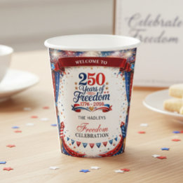 4th of July Red White Blue Party Paper Cups