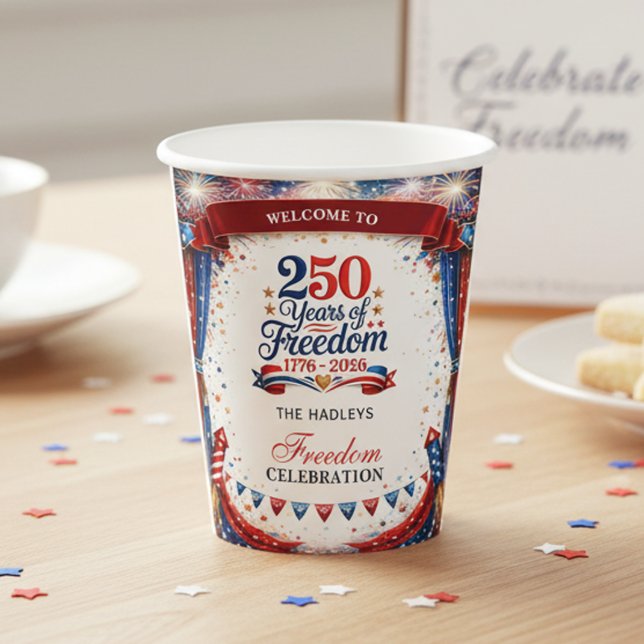 4th of July Red White Blue Party Paper Cups (Creator Uploaded)