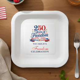 4th of July Red White Blue Party Paper Plates