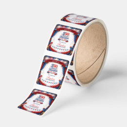 4th of July Red White Blue Party Square Sticker