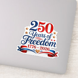4th of July Red White Blue Party Vinyl Sticker