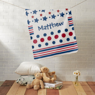 4th Of July Red White & Blue Patriotic Baby Blanket