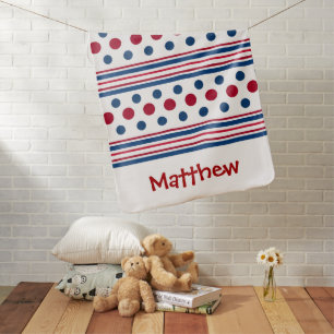 4th Of July Red White & Blue Patriotic Baby Blanket