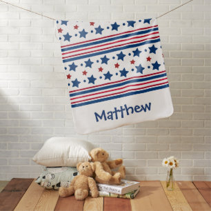 4th Of July Red White & Blue Patriotic Baby Blanket