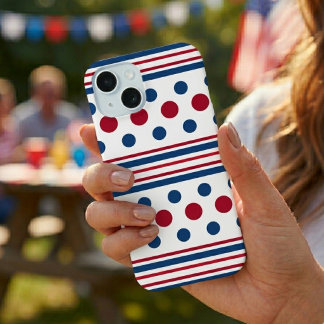 4th Of July Red White & Blue Patriotic iPhone 15 Case