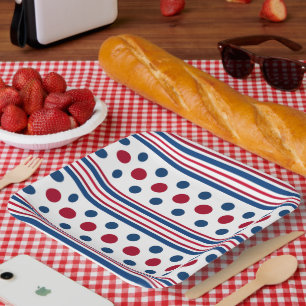 4th Of July Red White & Blue Patriotic Paper Plates