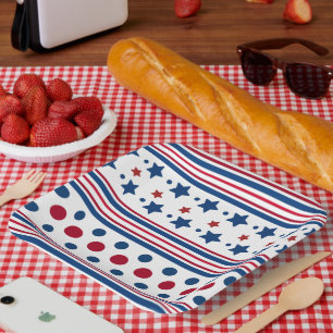 4th Of July Red White & Blue Patriotic Paper Plates
