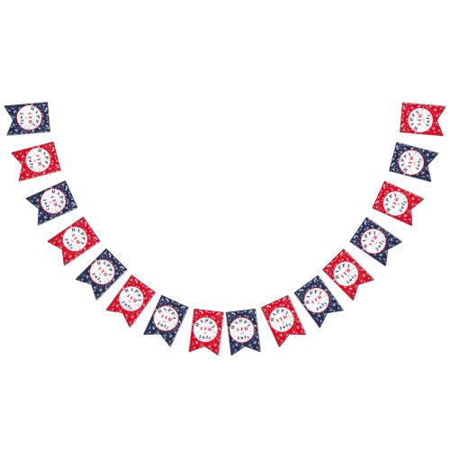 4th of July  Red White Blue Stars Bunting Flags