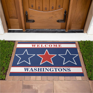 4th of July, Red White & Blue Stars Doormat