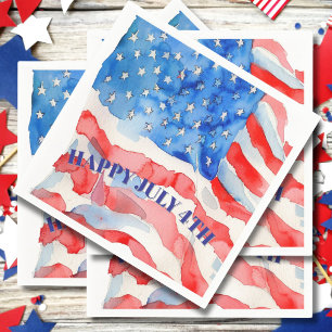 4th of July Red White Blue Stars Napkins