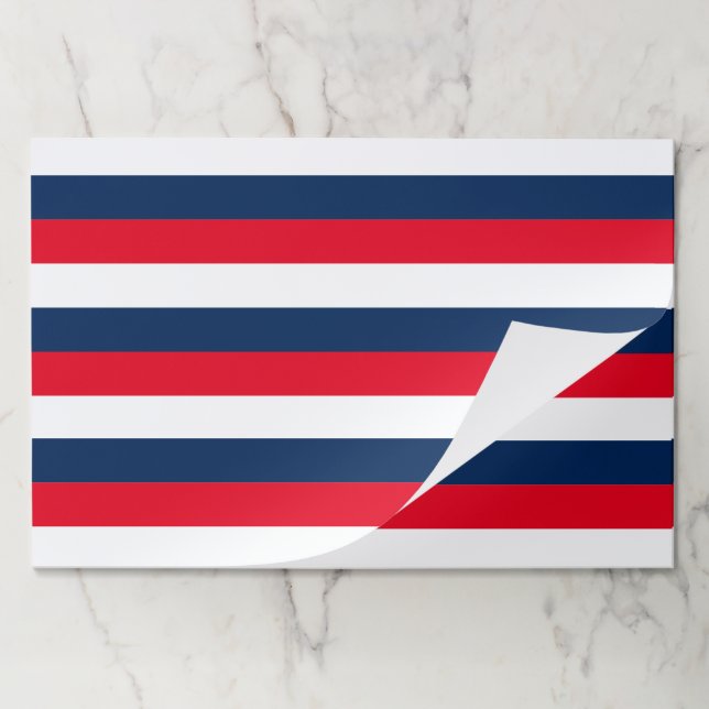 4th of July red white blue stripes paper placemats (Folded)