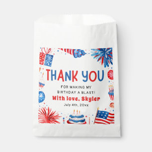 4th of July Red White Blue Summer Birthday Party  Favor Bag