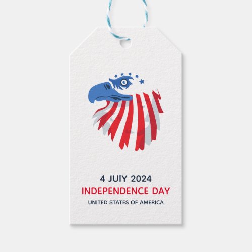 4th of July Red White Blue USA Independence Day Gift Tags