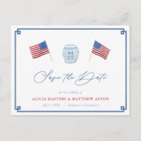 4th Of July Red White Blue Wedding Save The Date