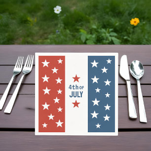 4th OF July Red, White & Blue with Stars Napkins