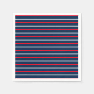 4th of July red white navy blue patriotic stripes Napkins