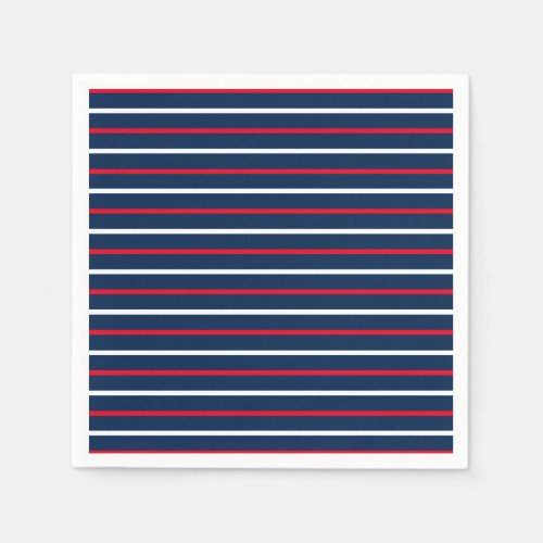 4th of July red white navy blue patriotic stripes Napkins