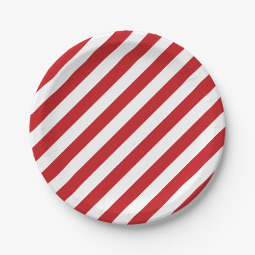 4th Of July Red White Stripes Party Paper Plates